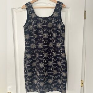 Vintage Carole little navy embroidered dress